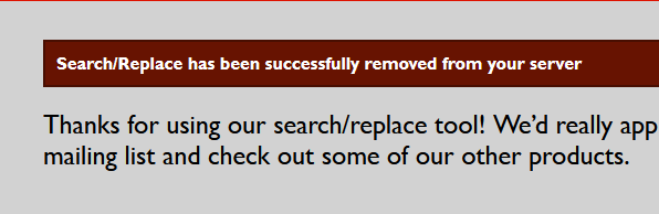 حذف شدن برنامه Search Replace از هاست
